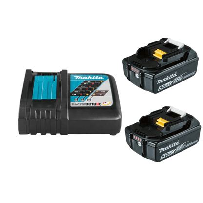 Makita 18V Battery & Charger Combo DC18RC + 2 x BL1850 Batteries with Carrying Case