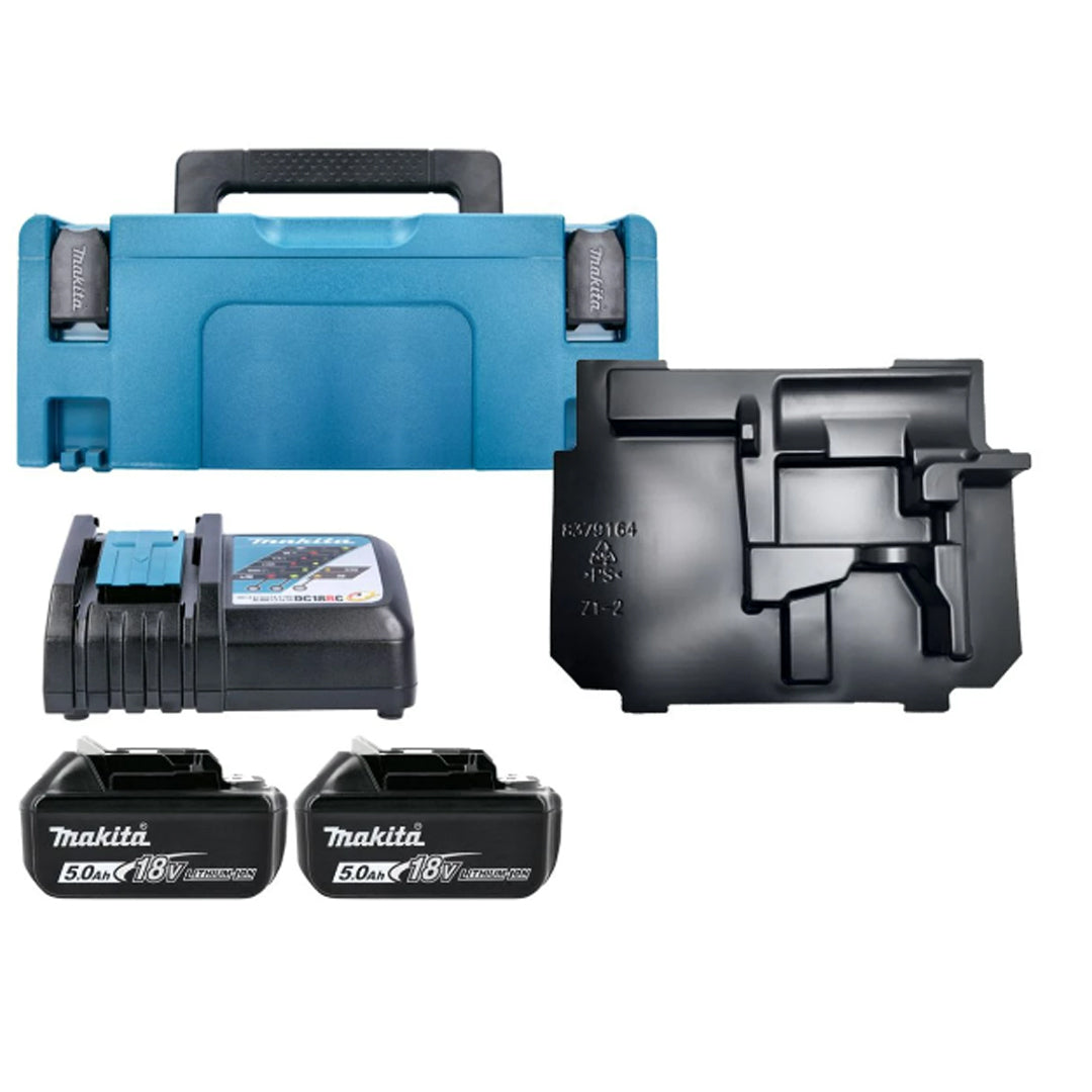 Makita 18V Battery & Charger Combo DC18RC + 2 x BL1850 Batteries with Carrying Case